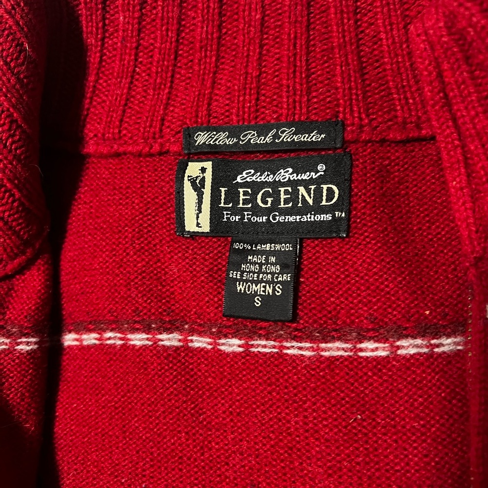 Eddie Bauer Legend Red Lambswool Sweater